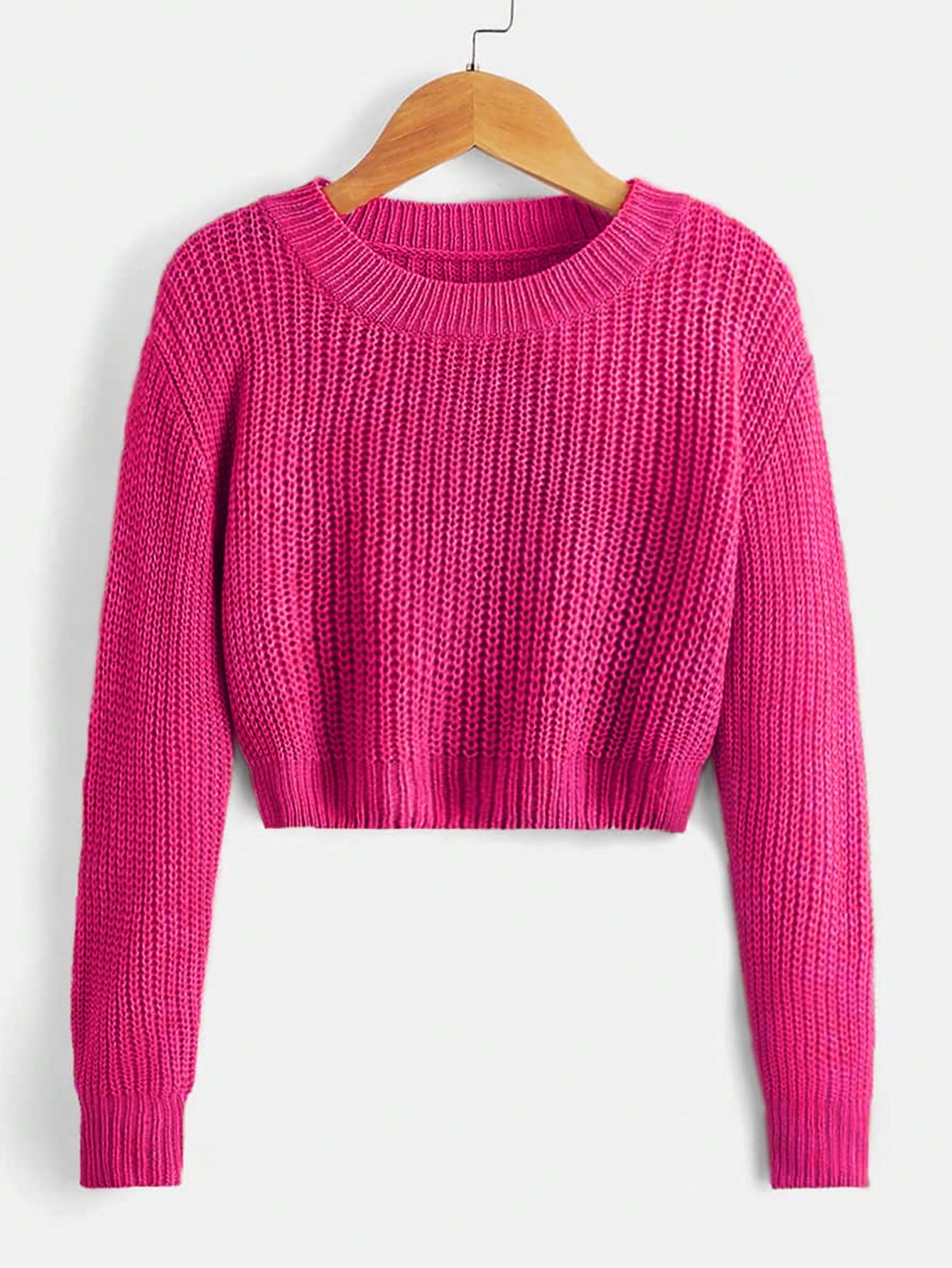 Tween Girl Solid Drop Shoulder Sweater