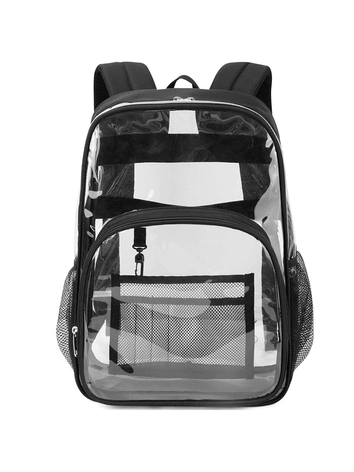 Clear Backpack Heavy Duty Stadium Approved Transparent Large Plastic See Through Bag With Reinforced Bottom & Round For Girls Boys For School Work Security Travel Mochila Clara 17 Inch