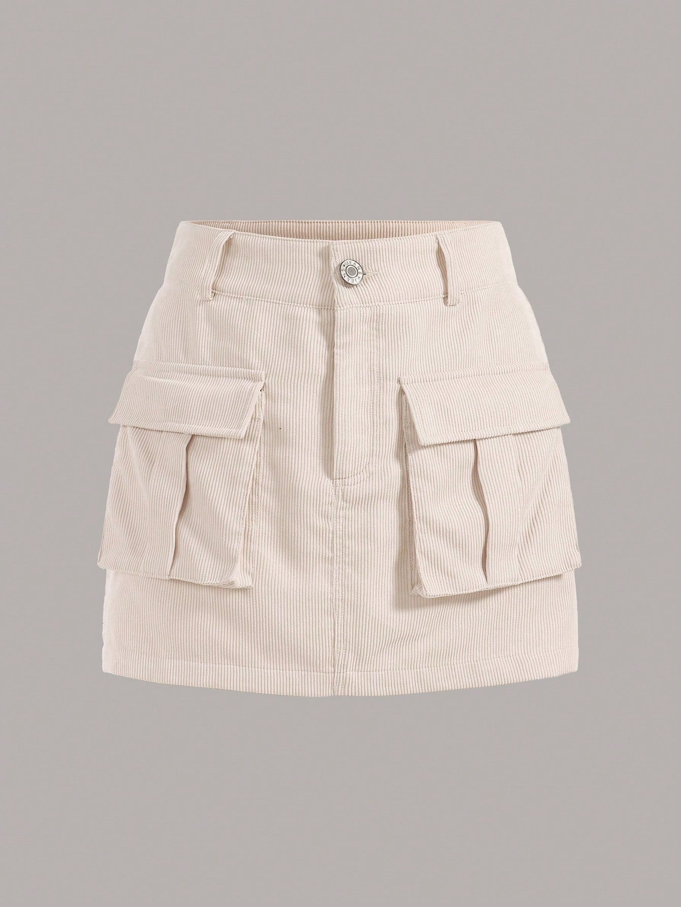 A-Line Cargo Skirt With Flap Pockets