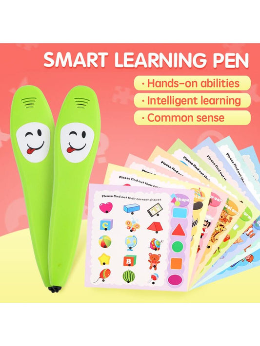 1pc Smart Learning Pen Children's English Reading Pen, Early Education Learning Pen With Cards, Knowledge Recognition Puzzle Educational Tool, Parent-Child Interactive Educational Toy