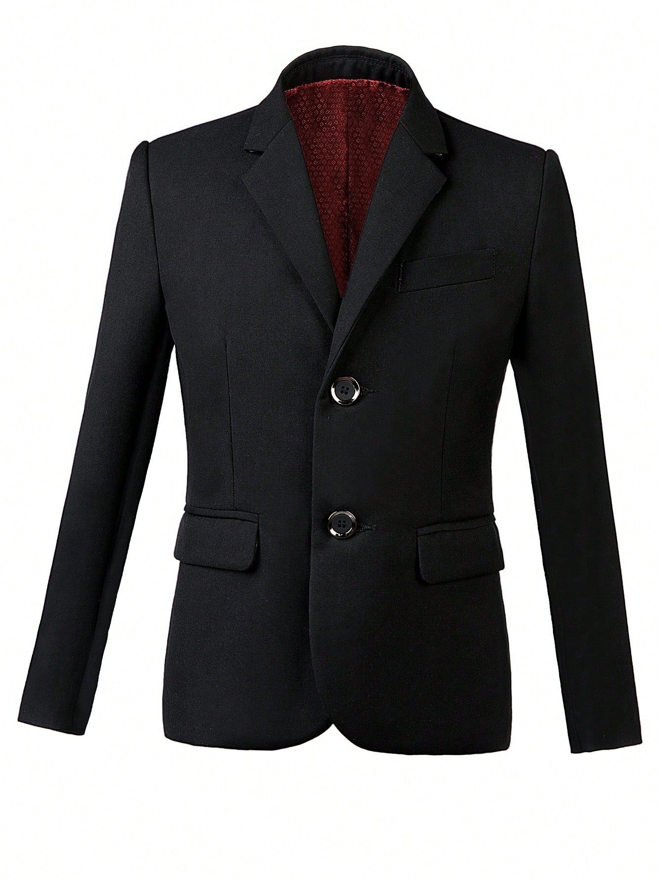 Tween Boy Lapel Collar Single Breasted Placket Blazer