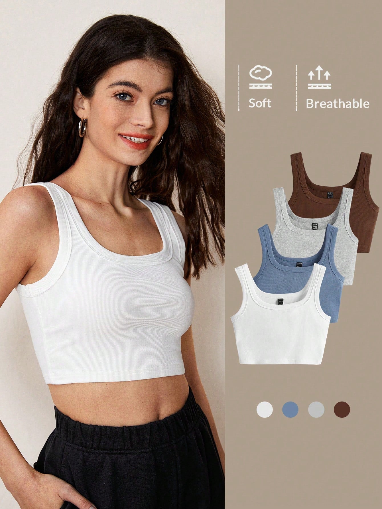 Solid Crop Tank Top