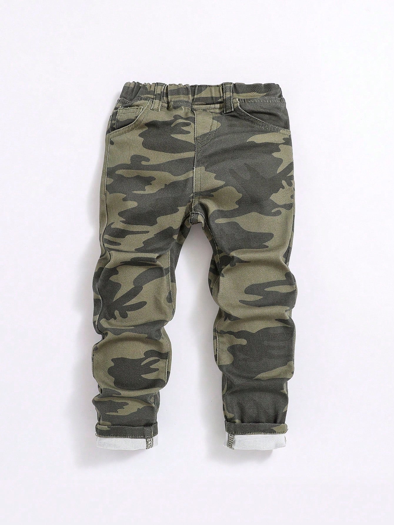 Young Boy Camo Print Elastic Waist Jeans