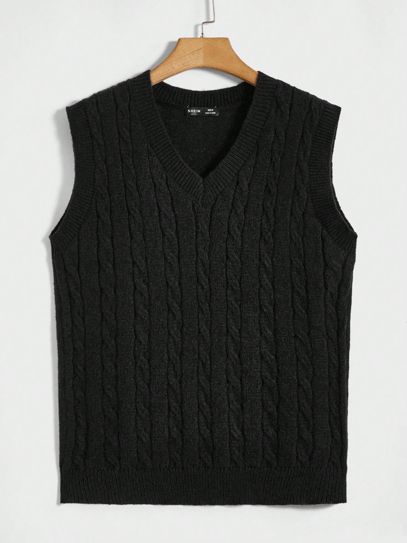 Men Cable Knit Sweater Vest