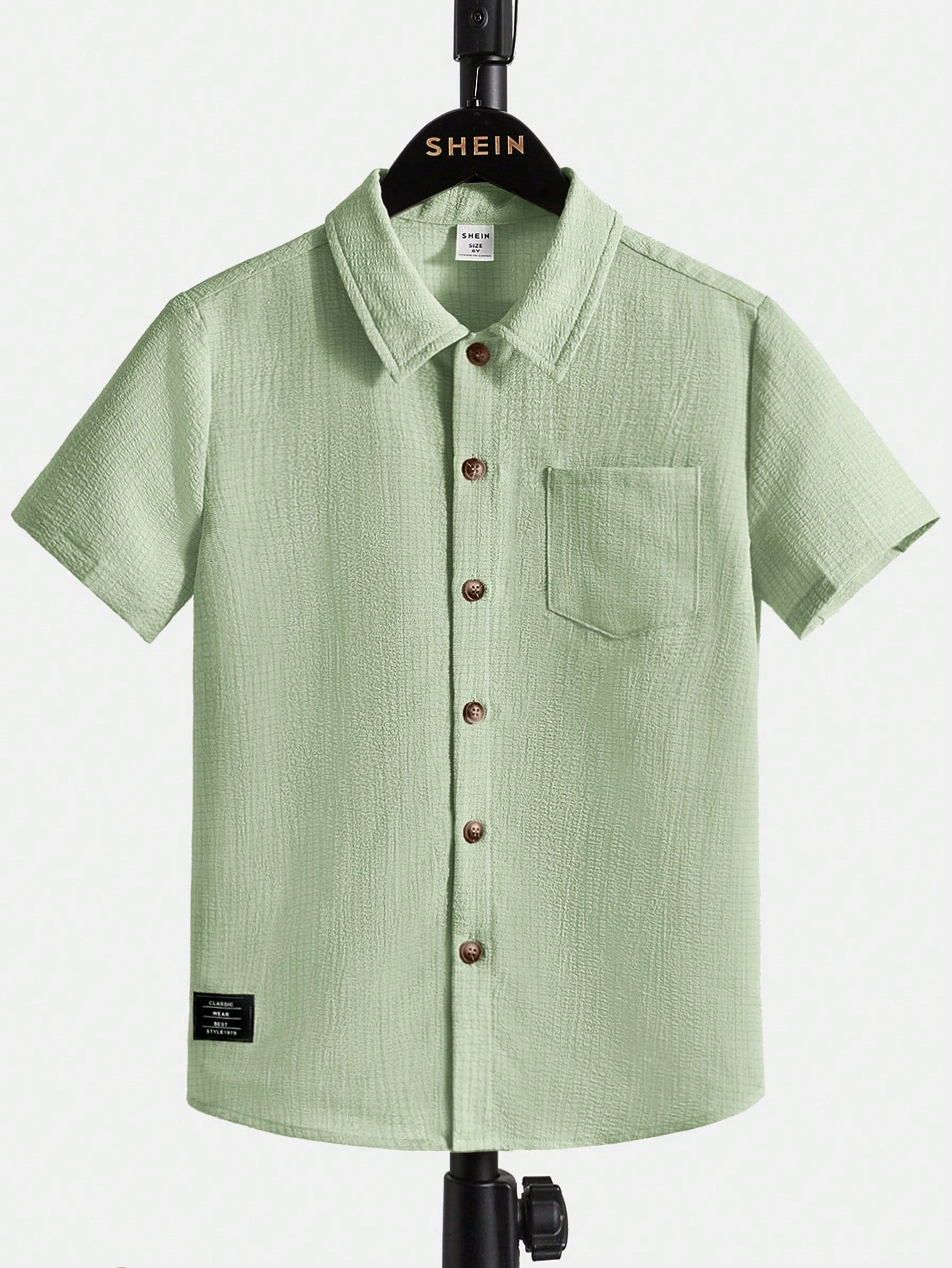 Tween Boy Letter Patched Detail Pocket Front Shirt