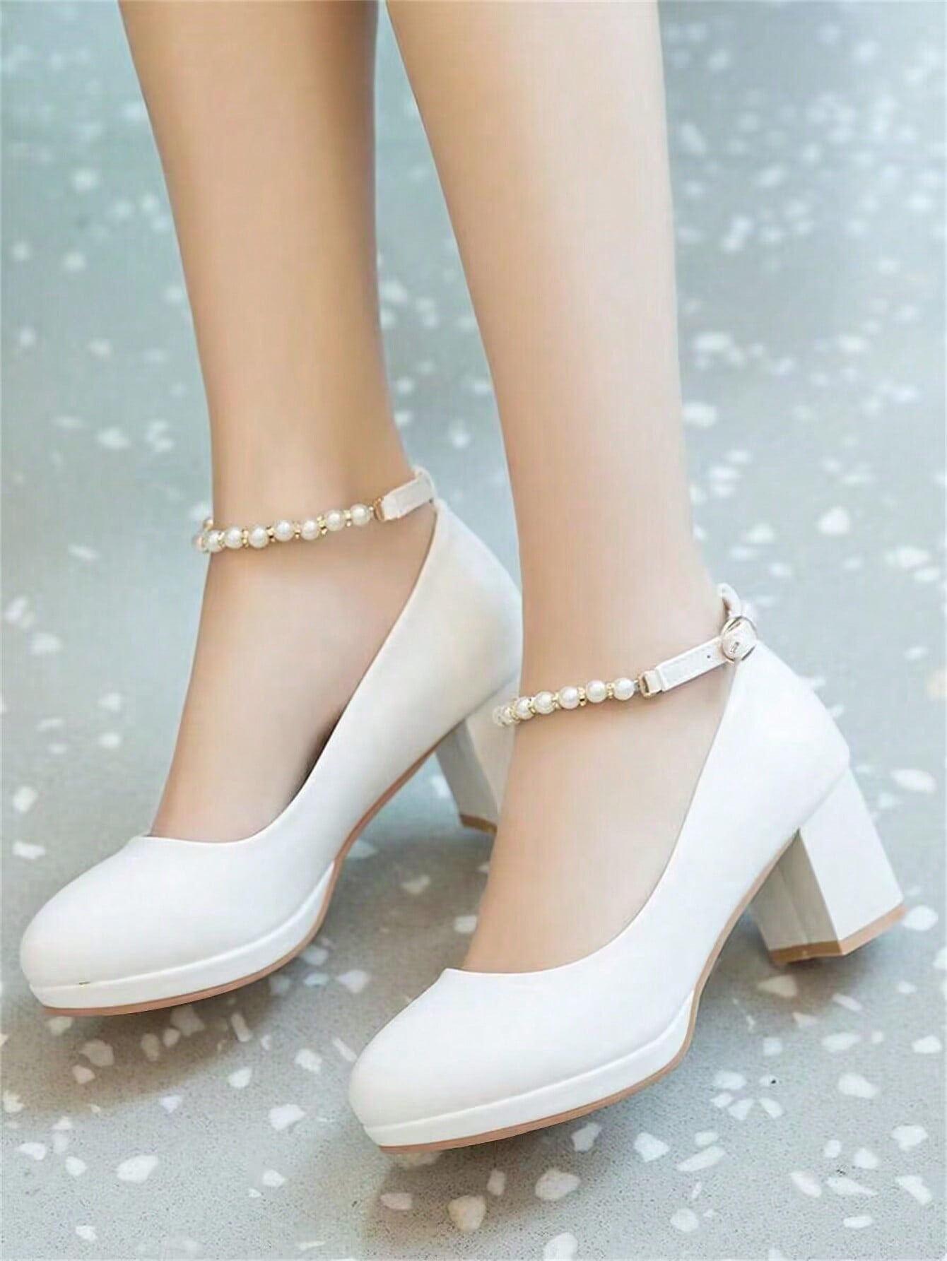 Elegant Ankle Strap Pumps For Women, Bow Decor Chunky Heeled Pumps