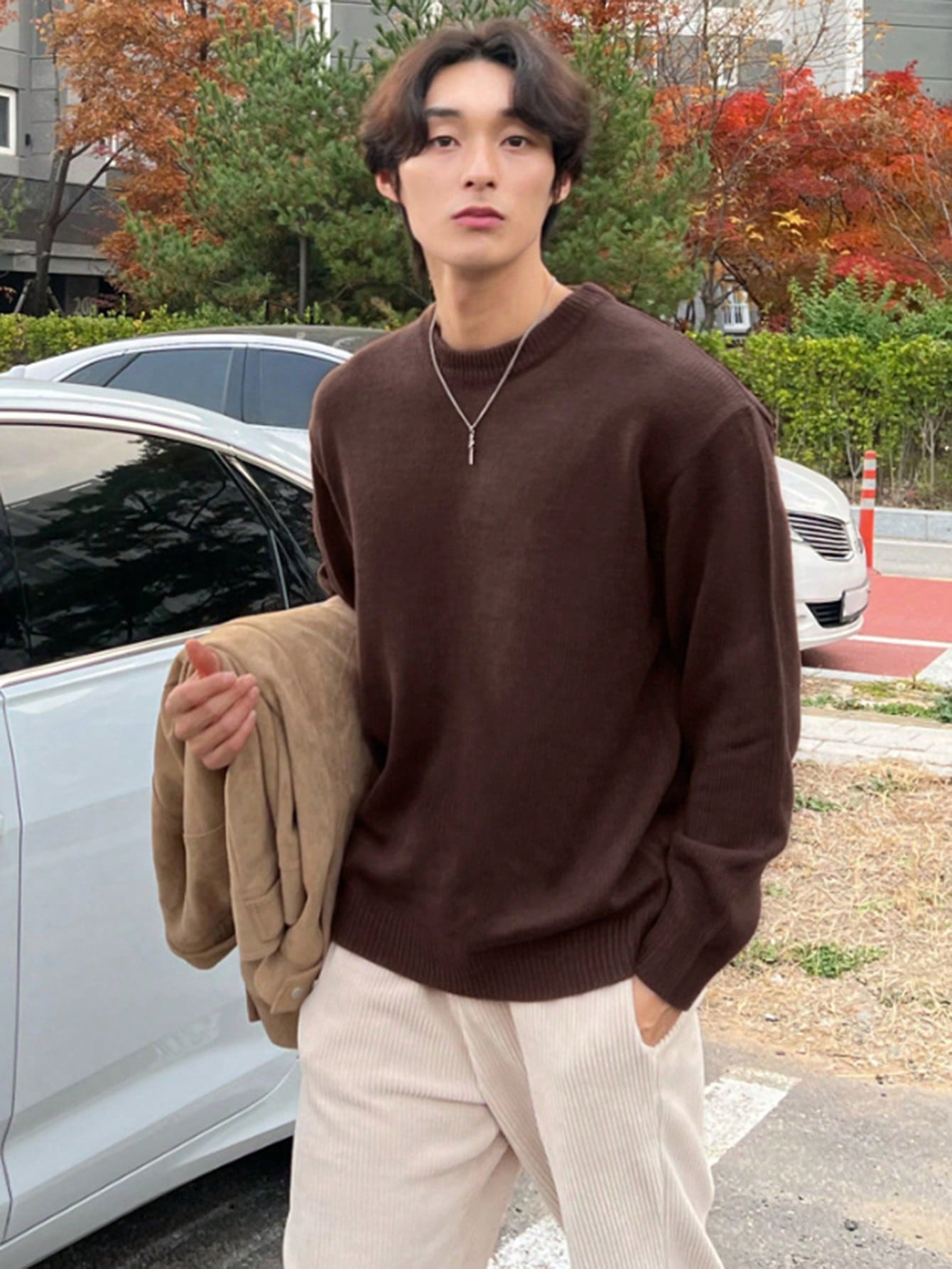 Men Solid Drop Shoulder Sweater