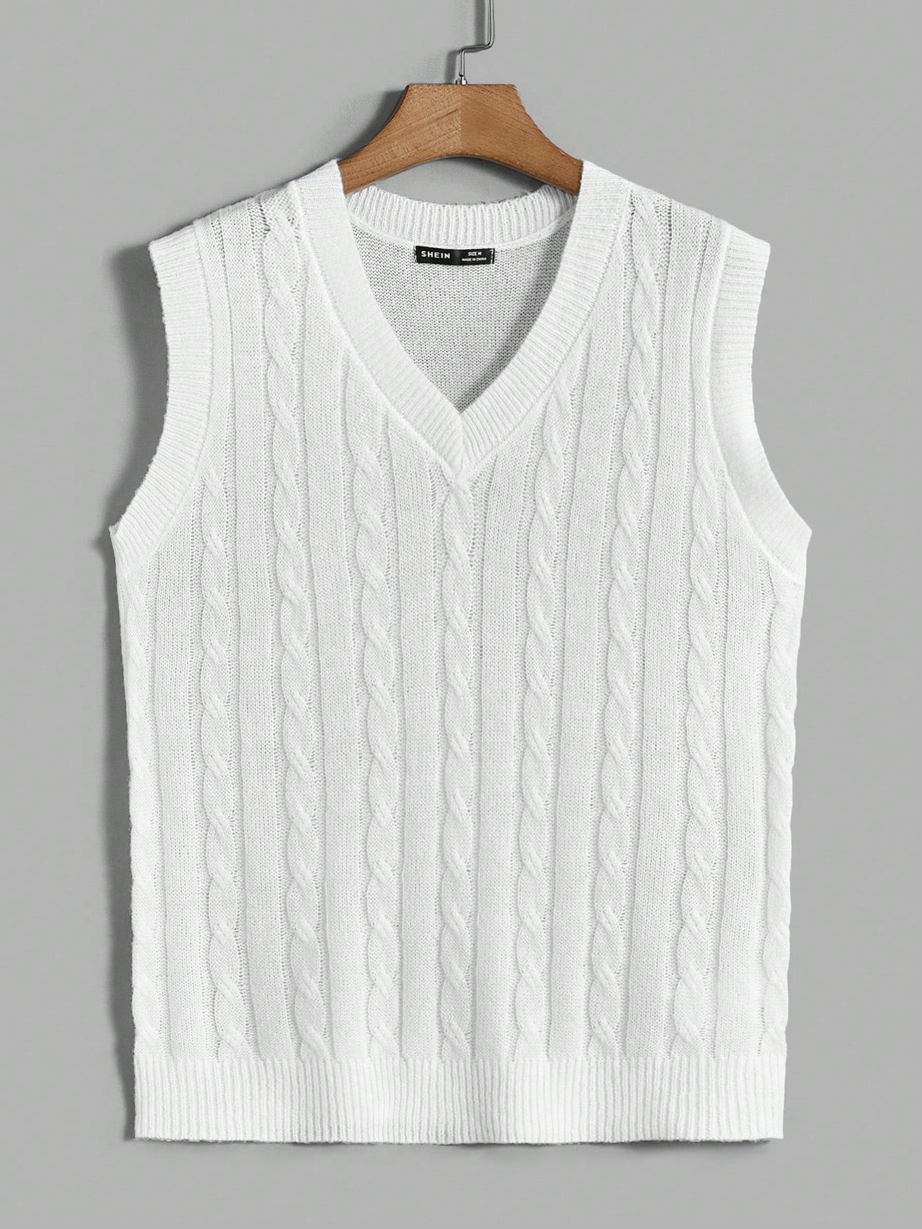 Men Cable Knit Sweater Vest