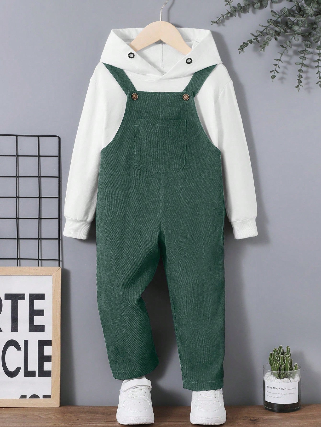 Young Boys' Blue Patch Pocket Jumpsuit Pants With Adjustable Straps For Casual Wear