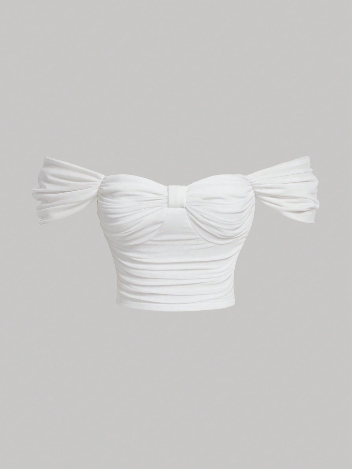 Off Shoulder Ruched Crop Top