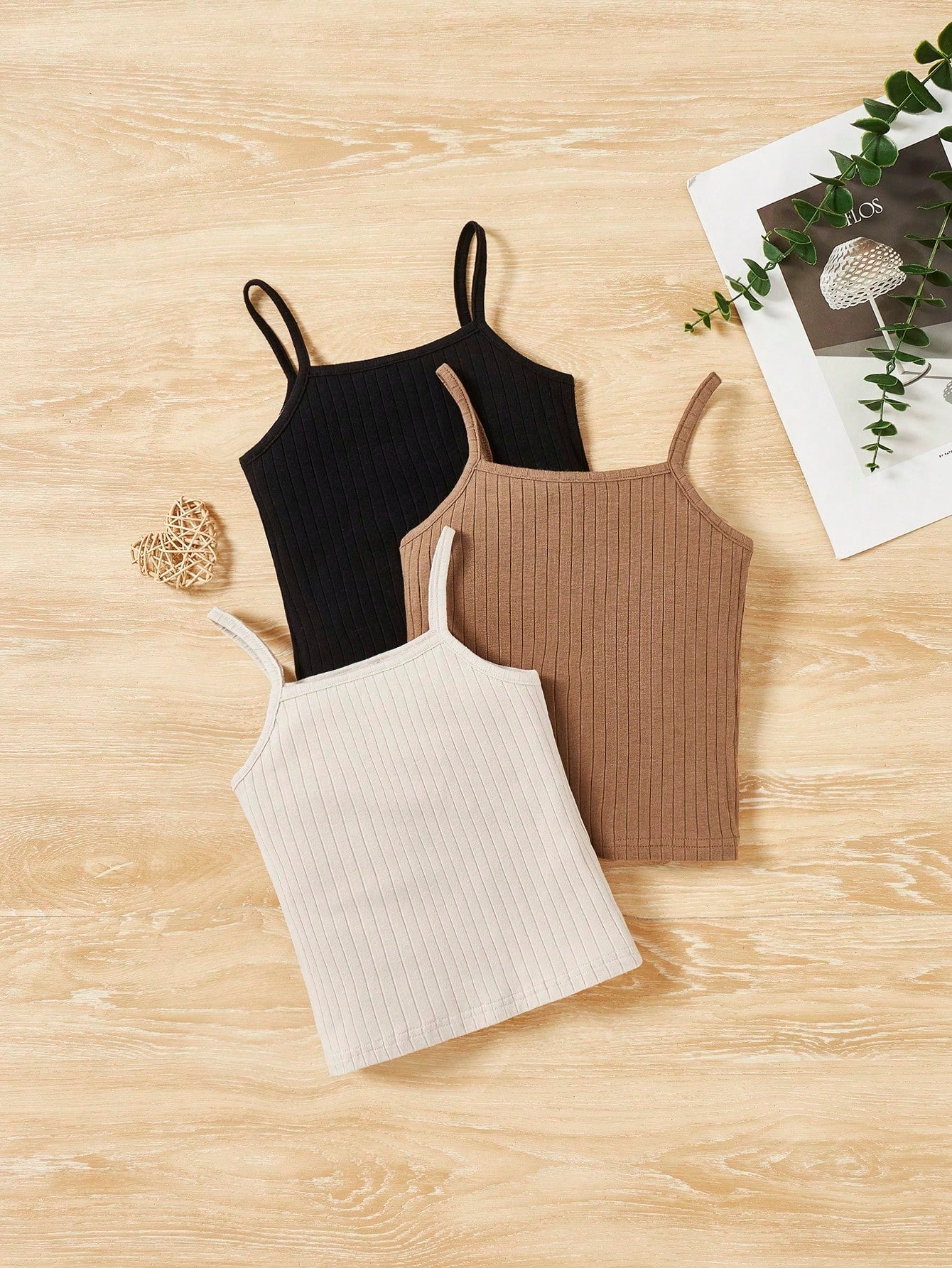 Young Girls' Casual Comfortable Cute Solid Color Tank Top