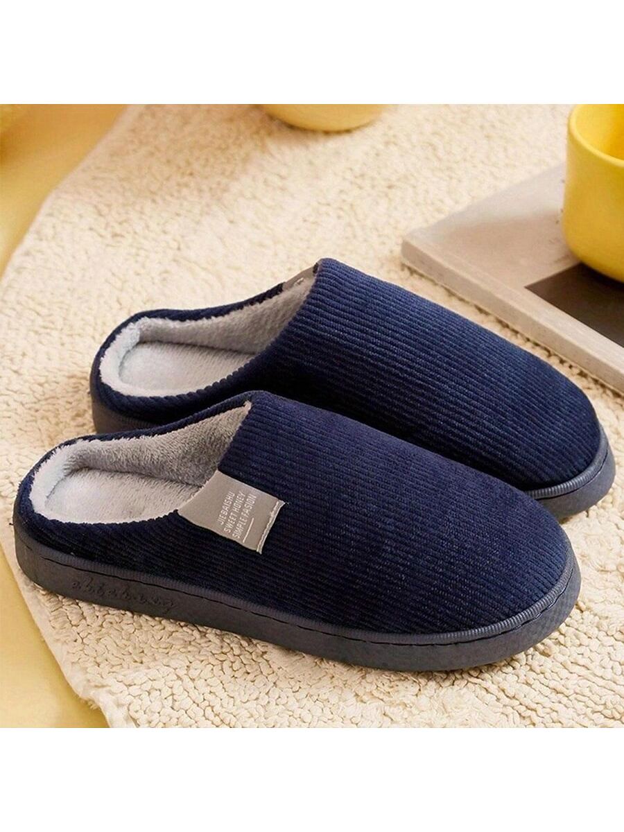 Warm Couples Slippers Women Home Used Thick-Soled Indoor Anti-Slip Slippers For Autumn, Winter, And Postpartum Period Men Fuzzy Winter Slippers