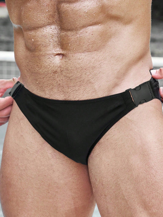 Men Buckle Detail Swim Brief