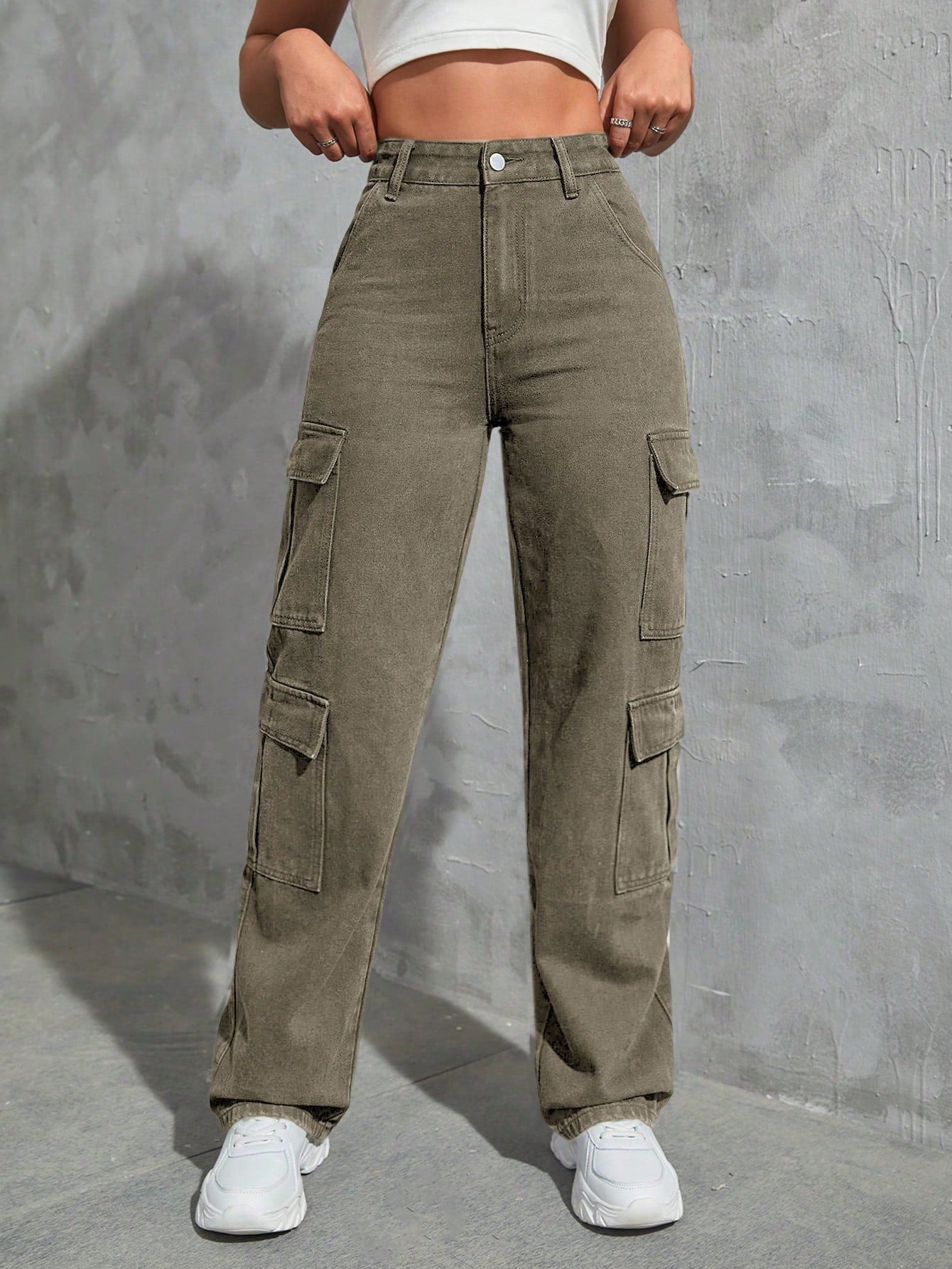 Tall Flap Pocket Cargo Jeans