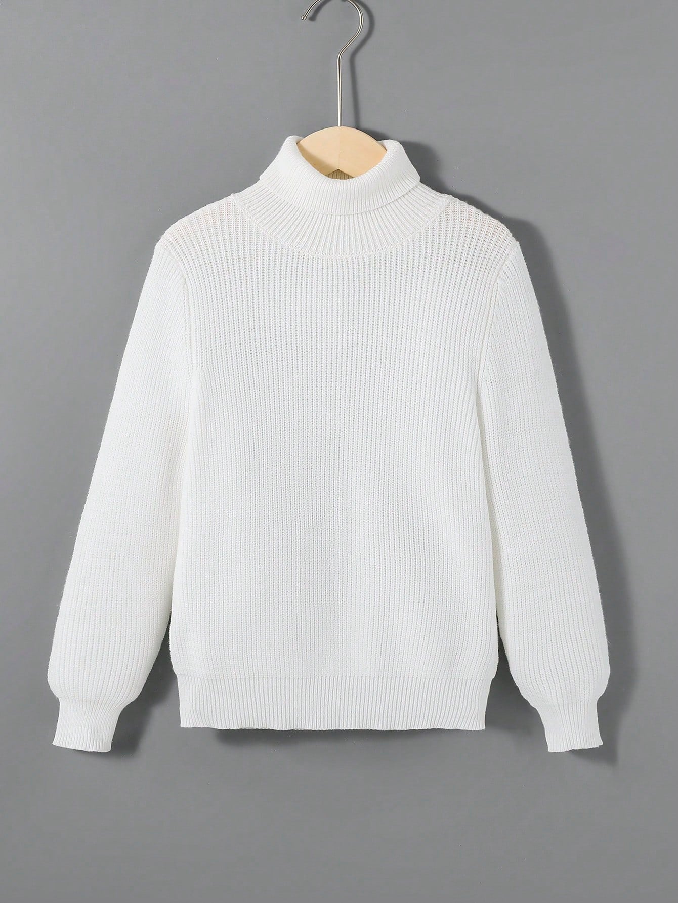 Tween Boy Turtleneck Ribbed Knit Sweater