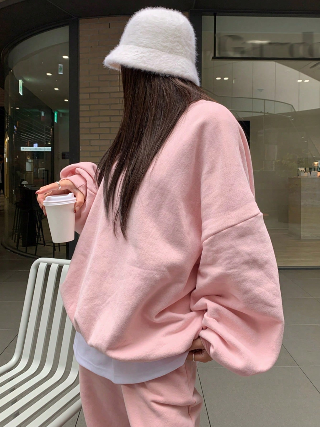 DAZY Solid Drop Shoulder Oversized Pullover