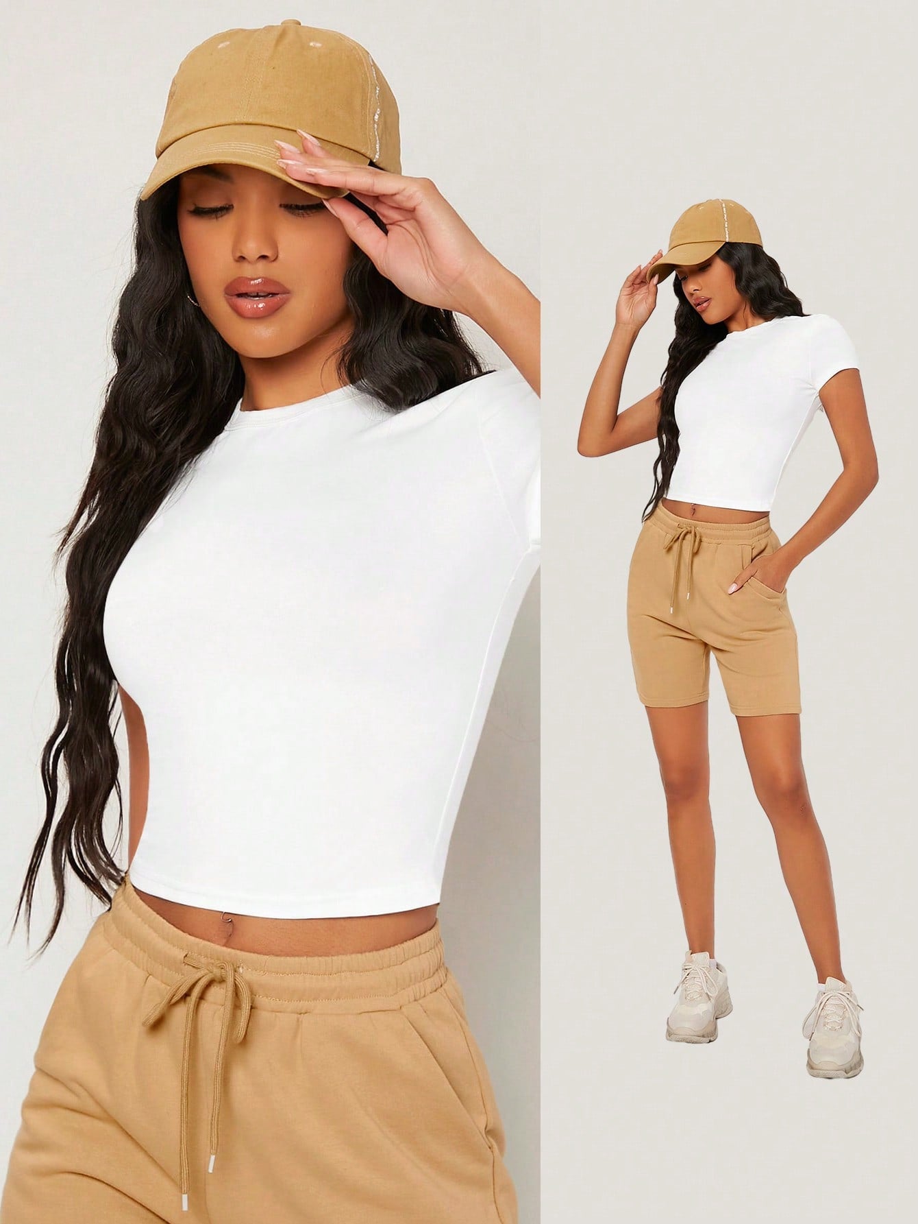 1pc Solid Form Fitted Tee