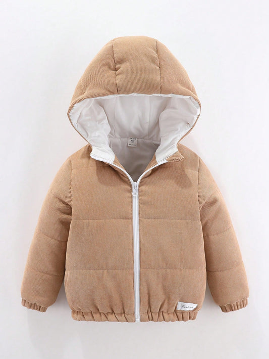 Young Girl Zip Up Hooded Puffer Coat