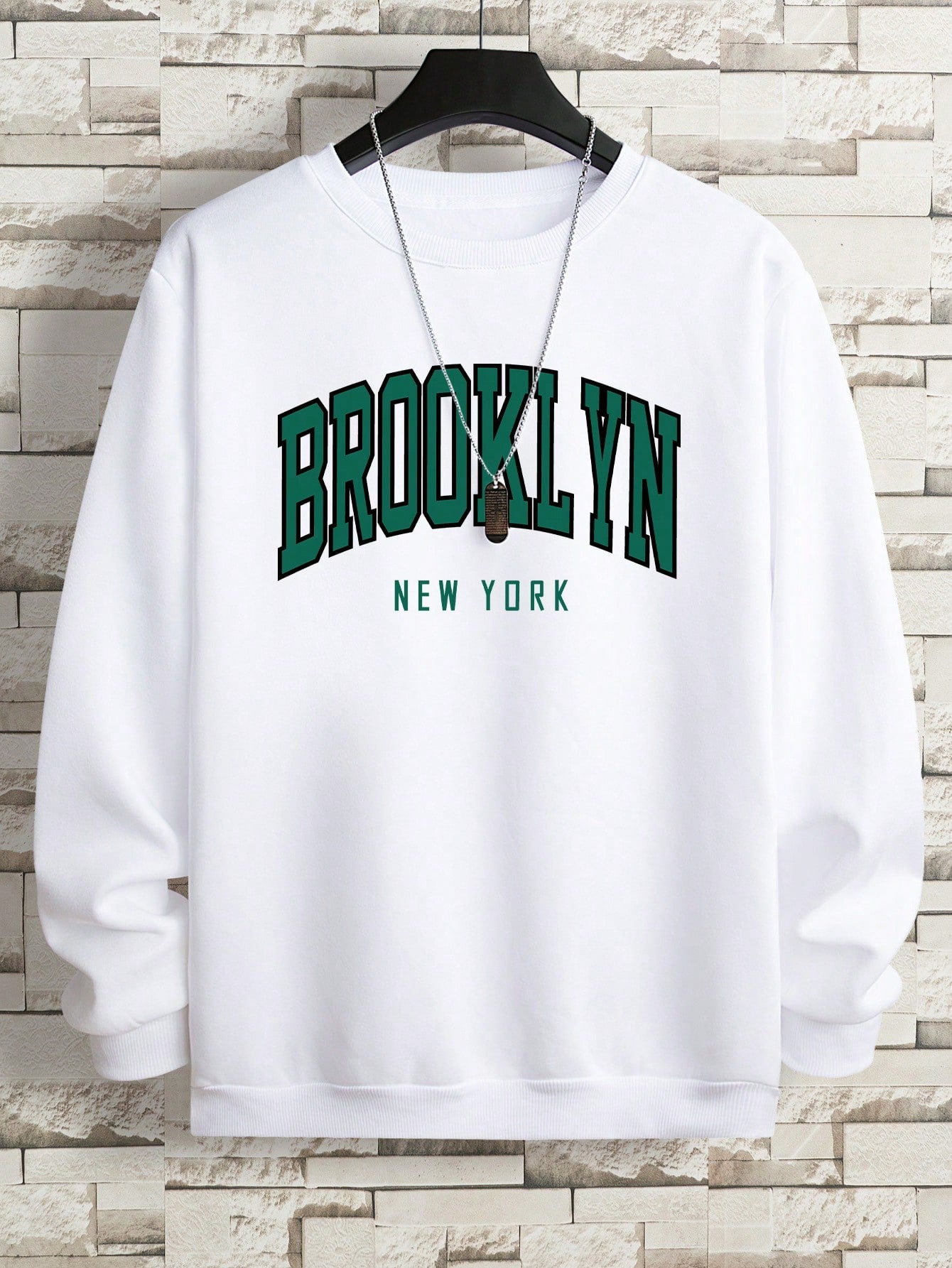 Men's Boston Printed Round Neck Sweatshirt