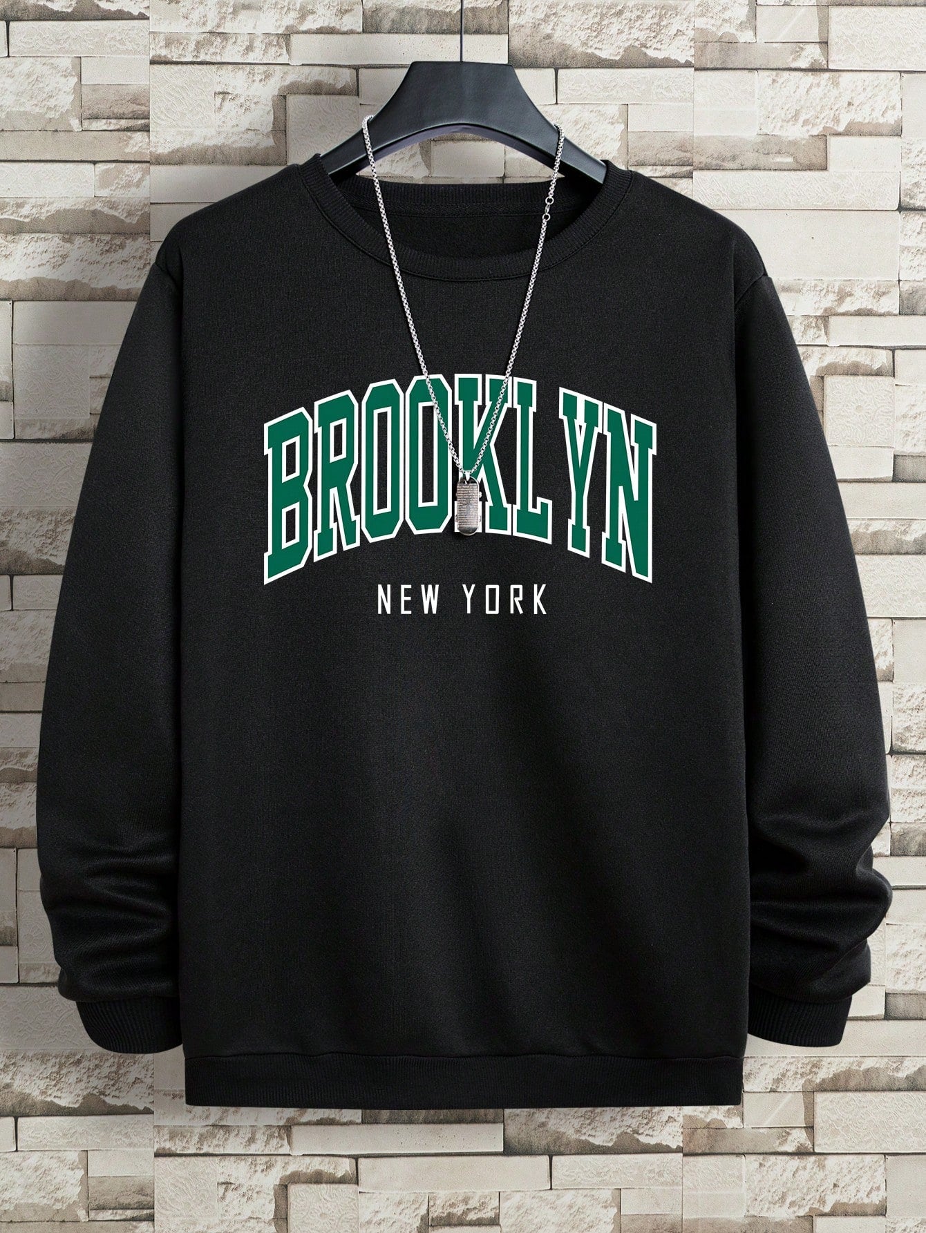 Men's Boston Printed Round Neck Sweatshirt