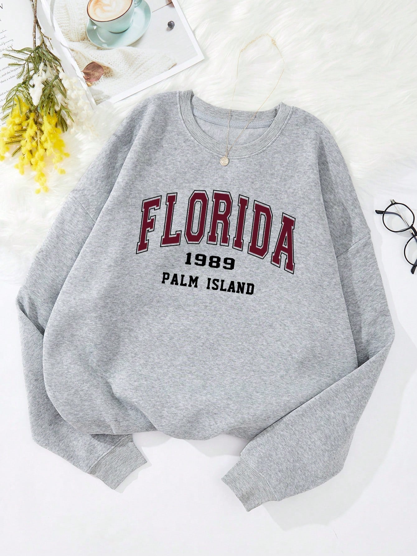 Letter Graphic Thermal Lined Sweatshirt