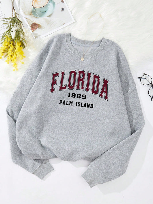 Letter Graphic Thermal Lined Sweatshirt