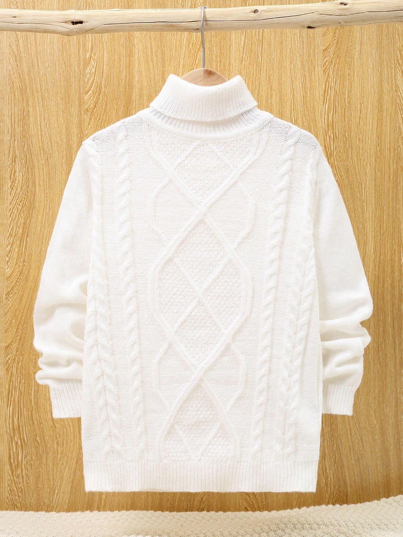 Tween Boy Long Sleeve Turtleneck Loose Fit Sweater