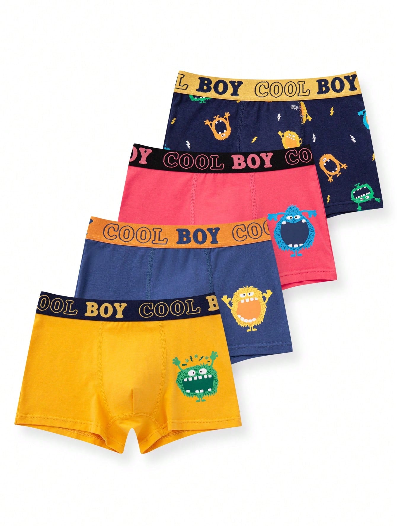 Tween Boy 7pcs Cartoon Graphic Letter Tape Waist Boxer Brief