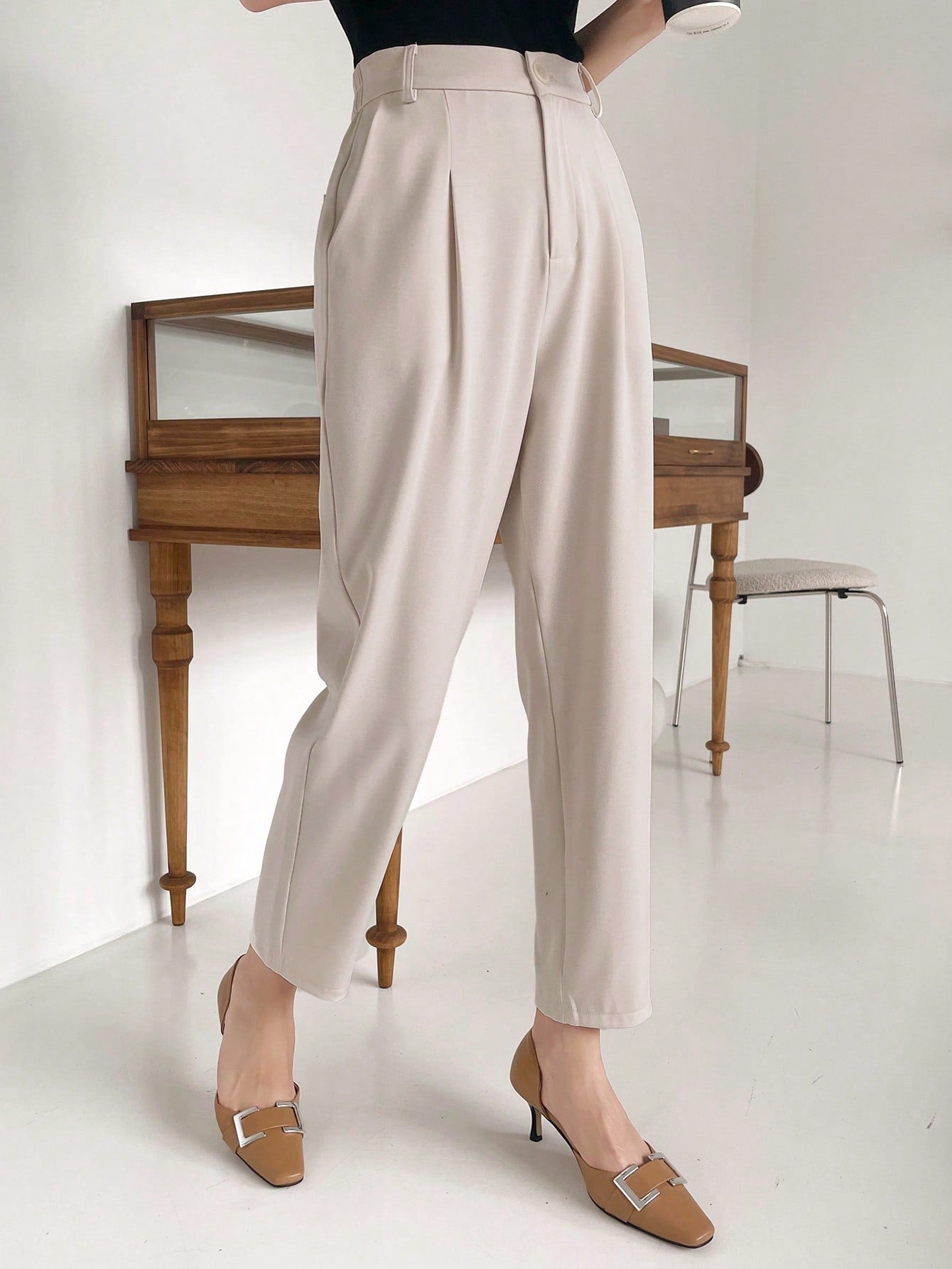 DAZY High Waist Plicated Detail Suit Pants