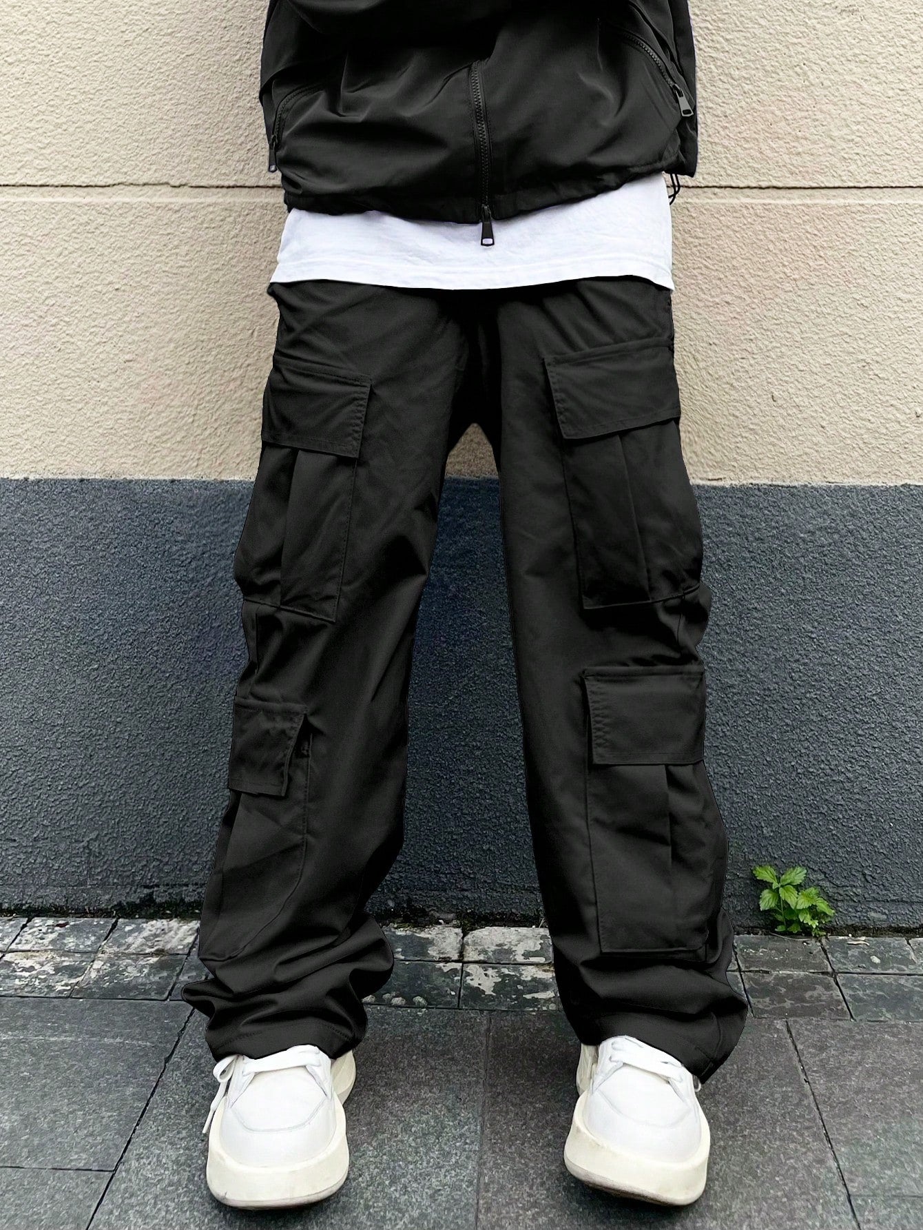 Men Flap Pocket Side Cargo Pants