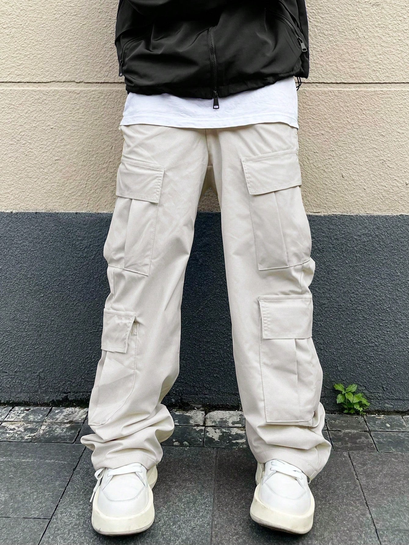 Men Flap Pocket Side Cargo Pants