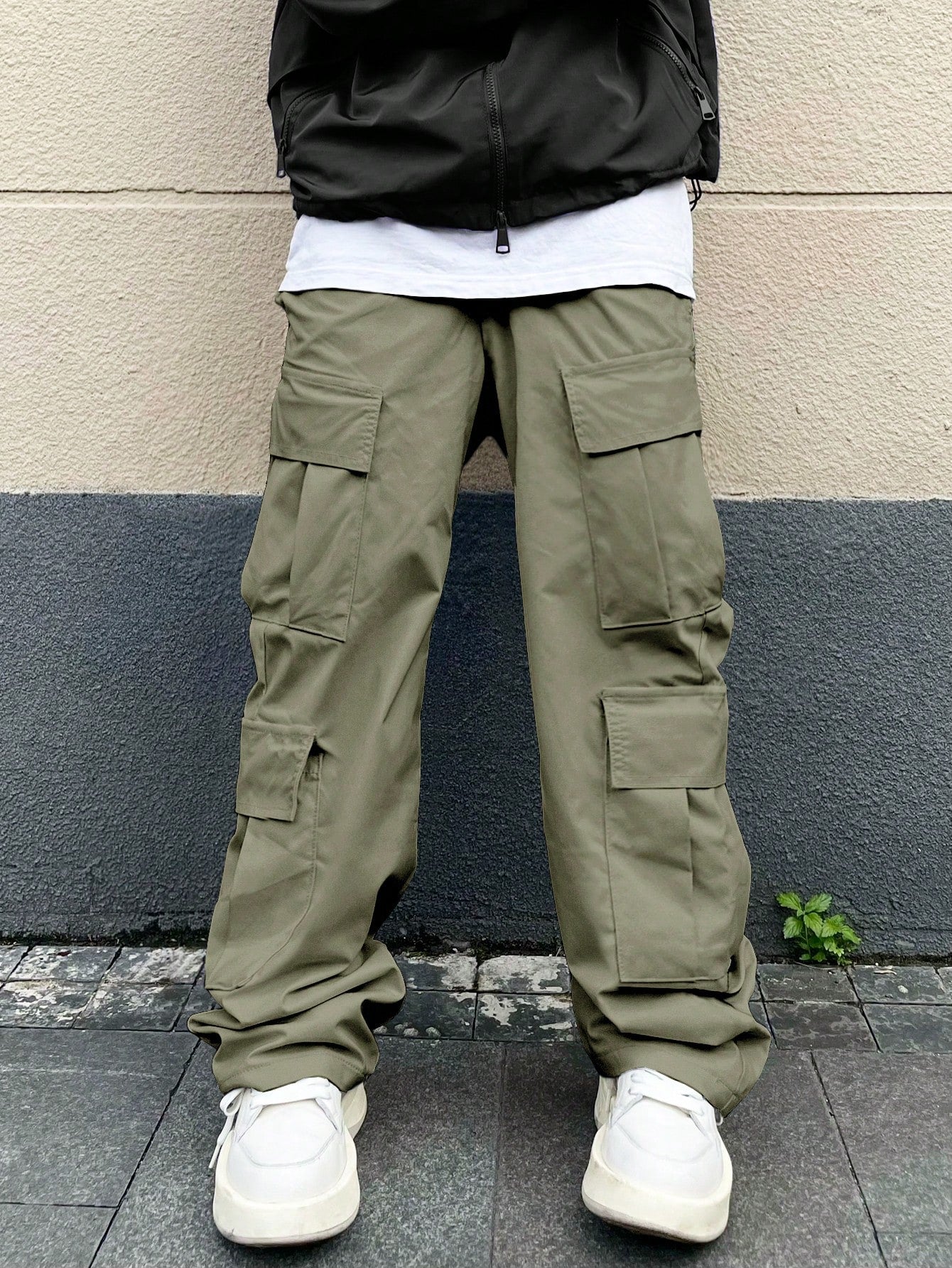 Men Flap Pocket Side Cargo Pants