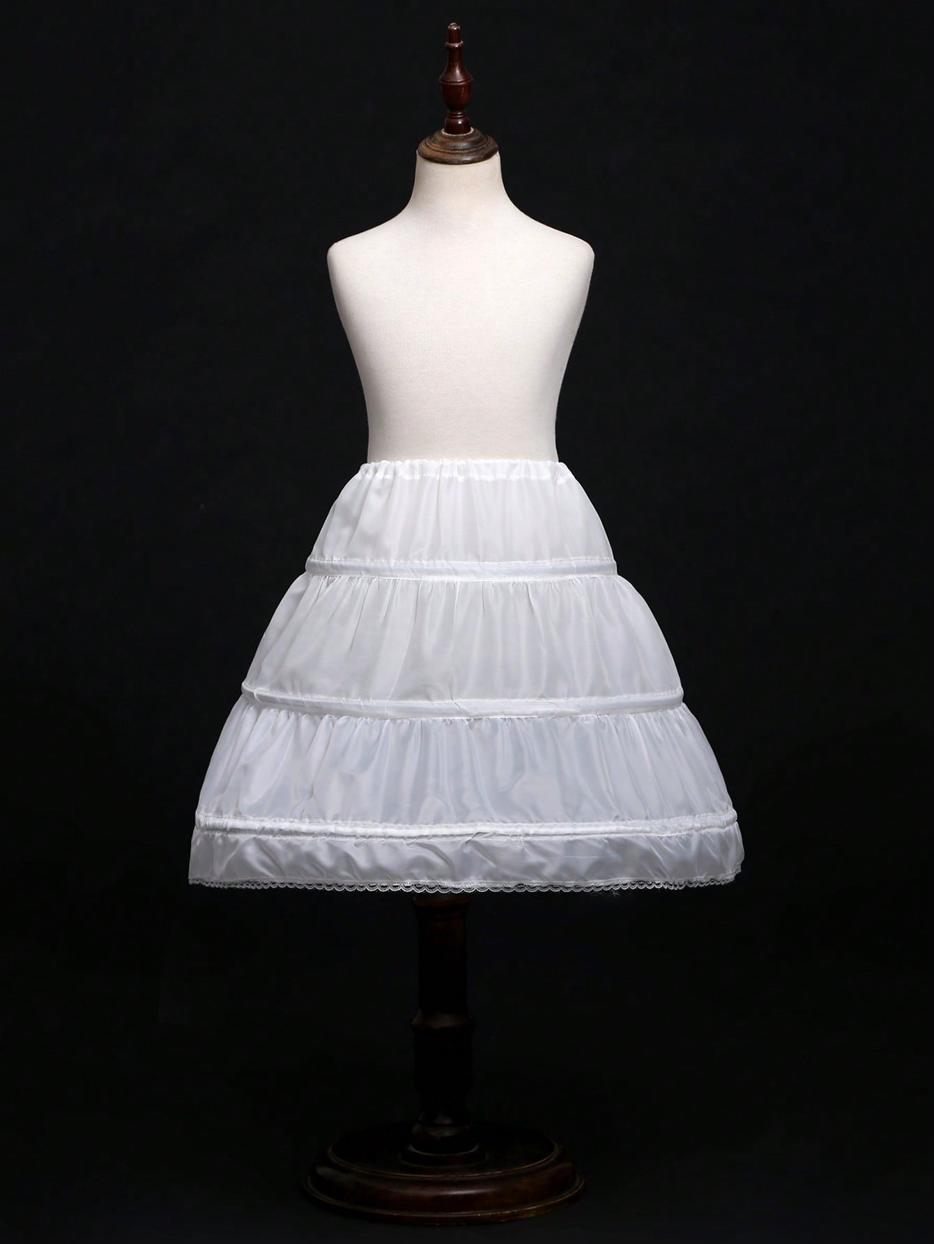 Young Girl White Steel Hoop Elastic Waist Skirt Petticoat