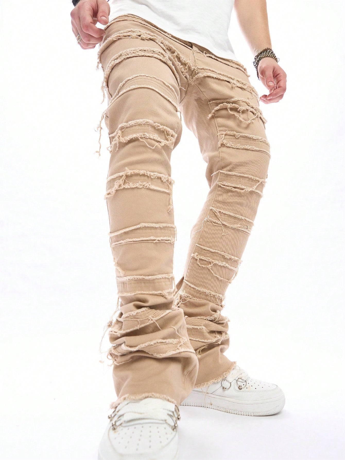 Men Raw Trim Skinny Jeans