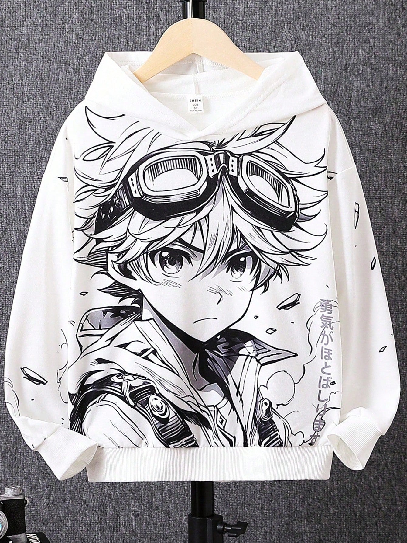 Tween Boy Casual Anime Print Hoodie Pullover Sweatshirt