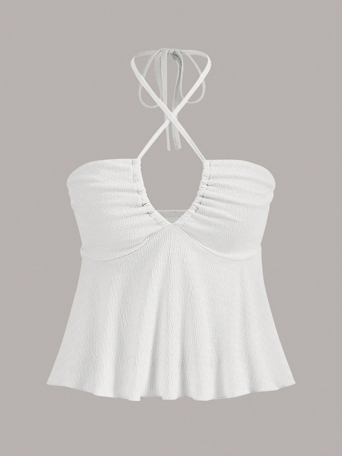 Summer Going Out A Pendulum Crisscross Tie Backless Halter Top