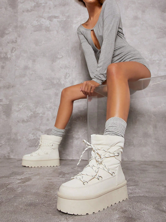 Lace-Up Flatform Boots