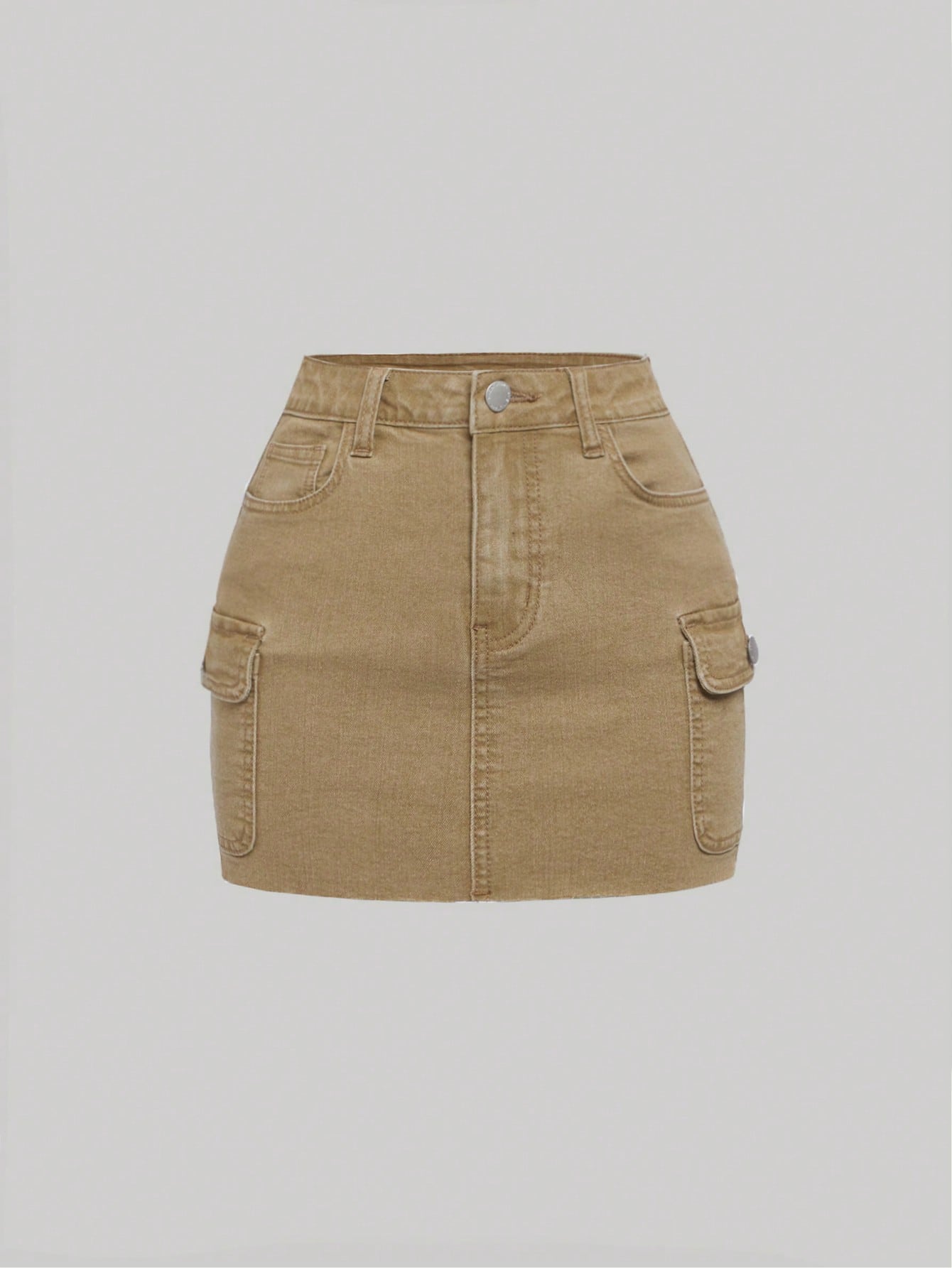 Teen Girl Flap Pocket Denim Skirt