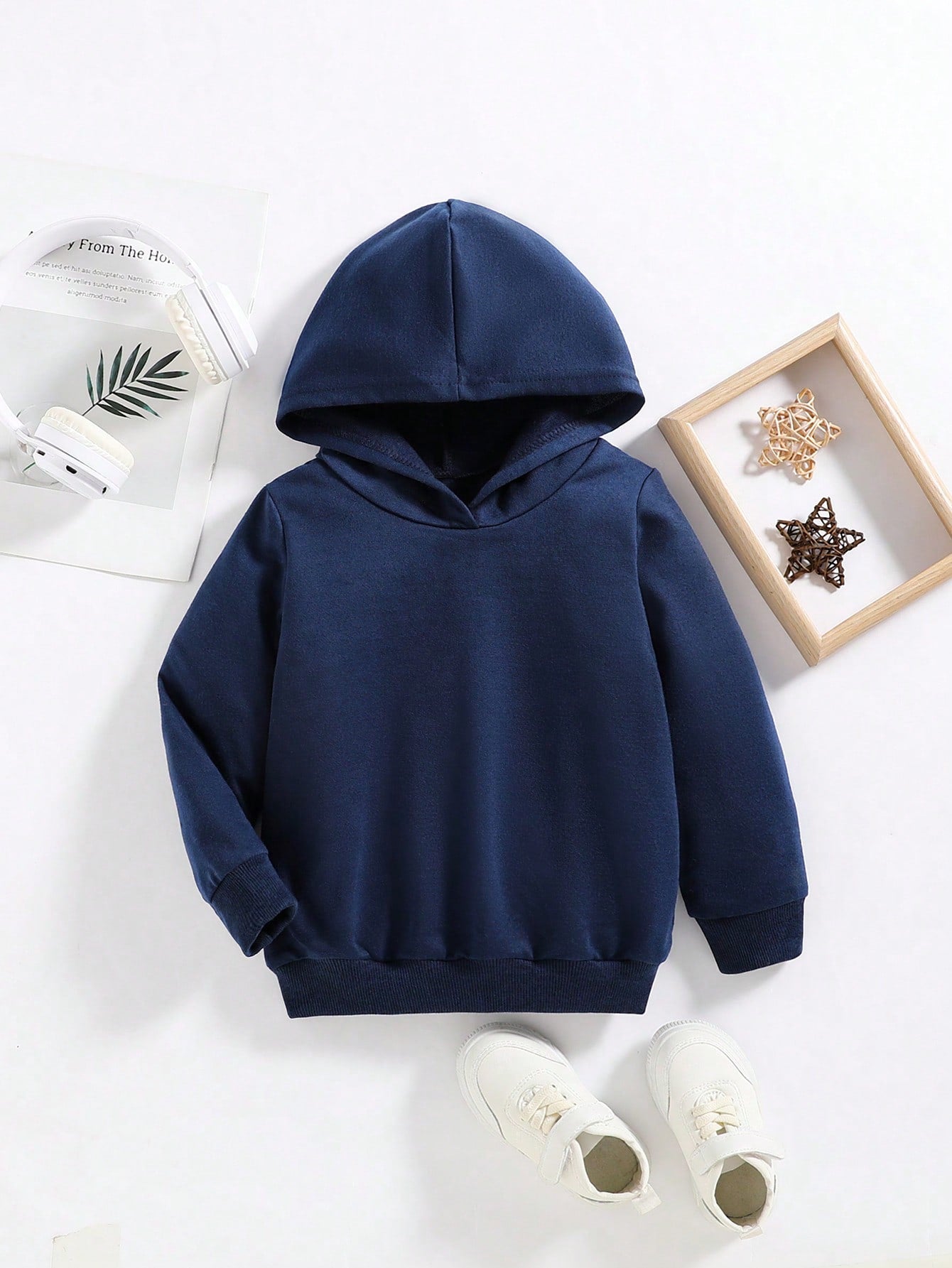 Boys' Fashionable Casual Sporty Simple Thin Hooded Sweatshirt With Long Sleeves, For Spring And Autumn