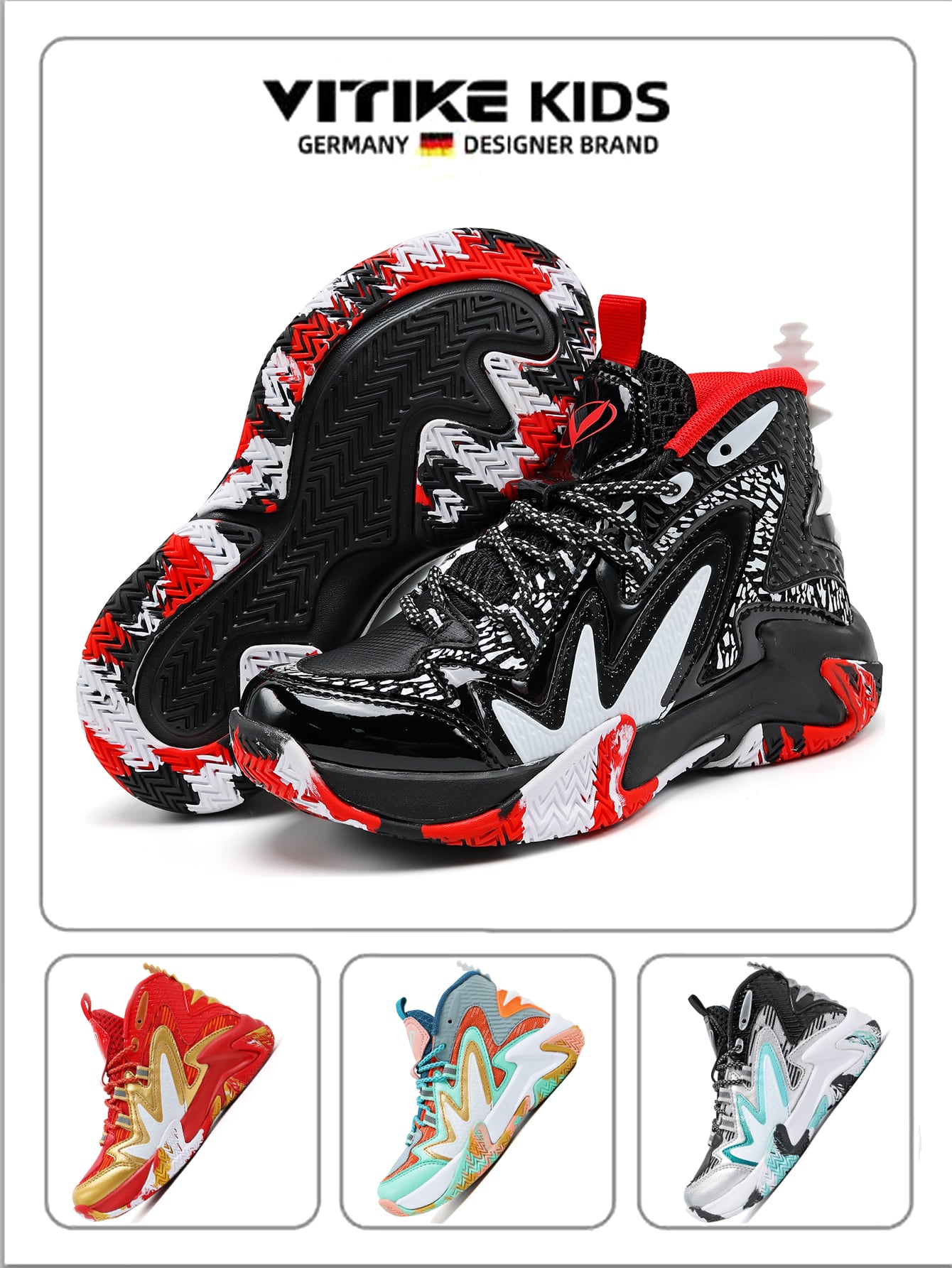 High Top Children's Basketball Shoes Shock Absorption And Anti Slip Sports Shoes Boys And Girls' Outdoor Training Basketball Shoes