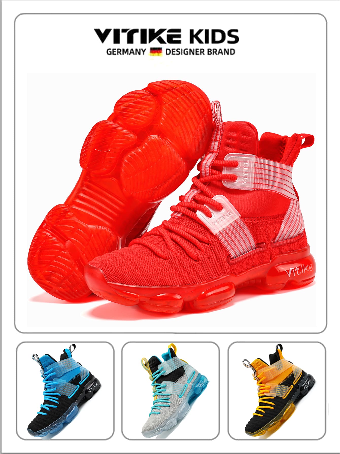 New Children's Basketball Shoe Boys' Shoe Autumn And Winter Air Cushion Professional Training High Top Ankle Protection Shoe