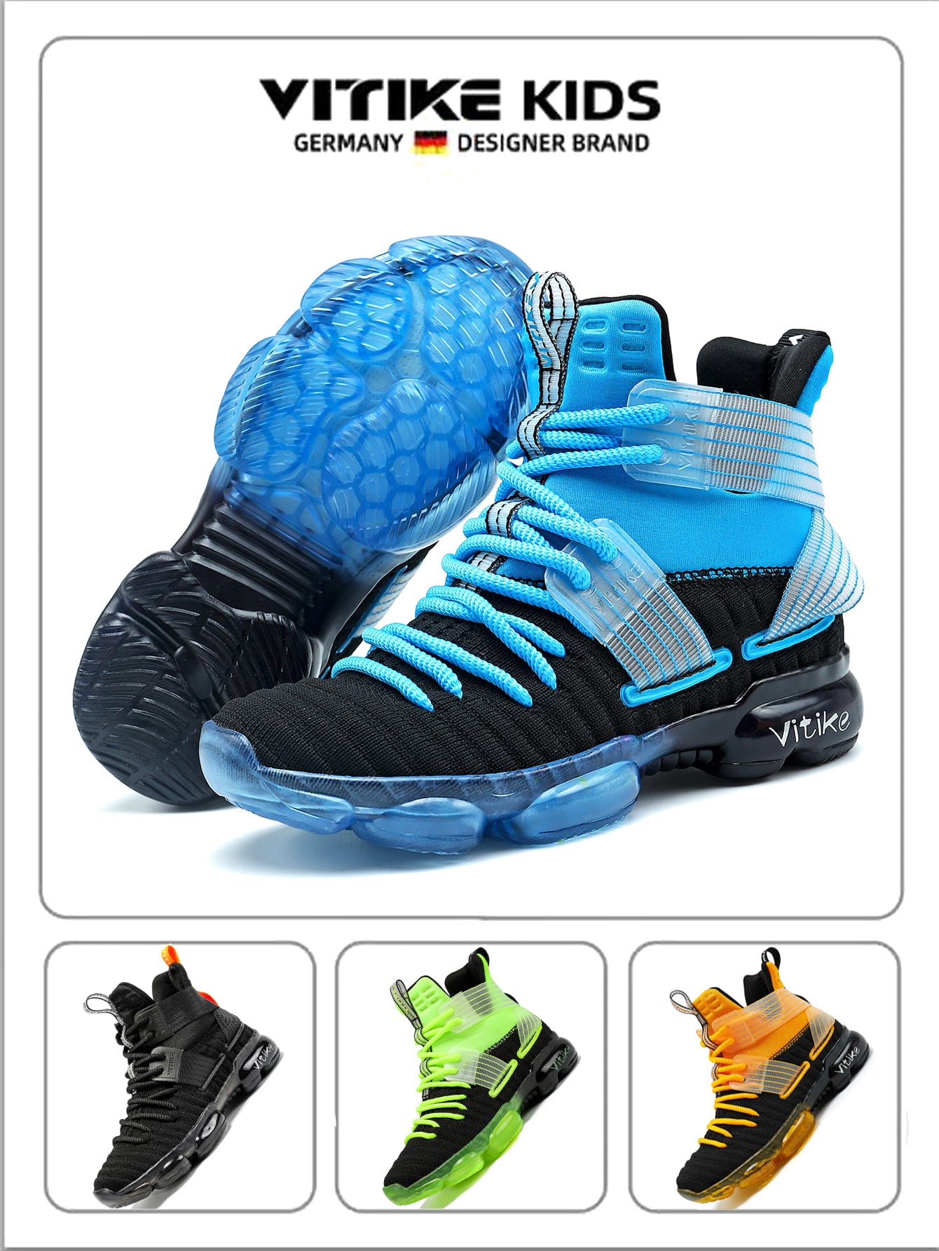 New Children's Basketball Shoe Boys' Shoe Autumn And Winter Air Cushion Professional Training High Top Ankle Protection Shoe