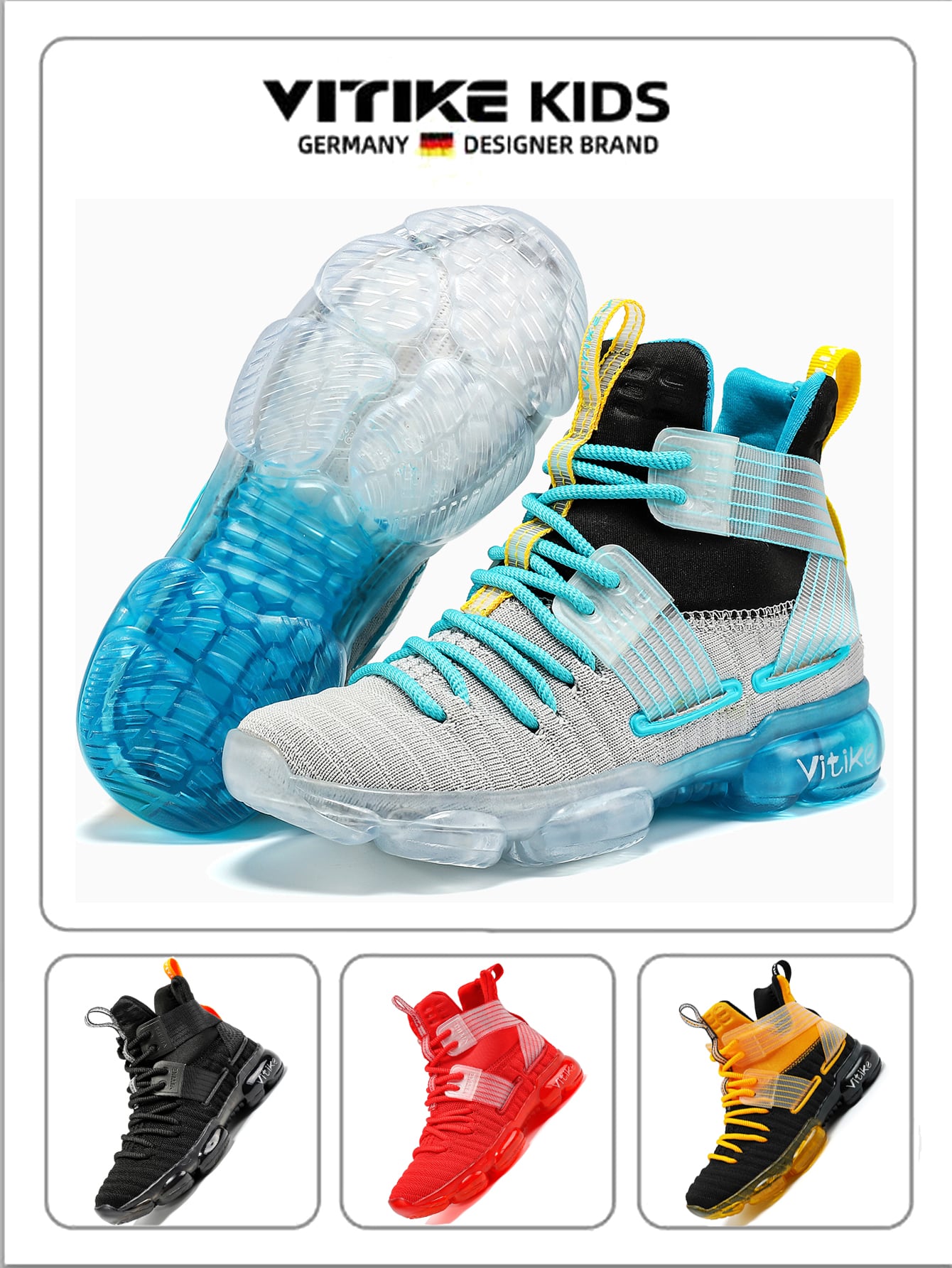 New Children's Basketball Shoe Boys' Shoe Autumn And Winter Air Cushion Professional Training High Top Ankle Protection Shoe