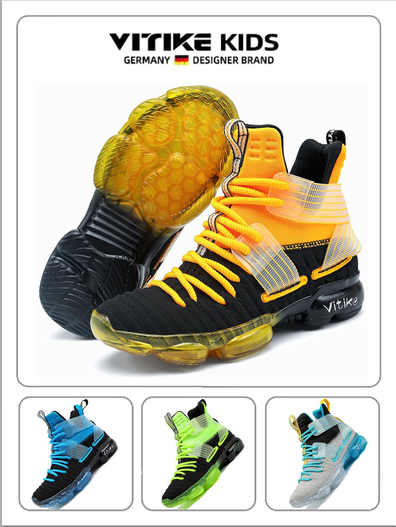 New Children's Basketball Shoe Boys' Shoe Autumn And Winter Air Cushion Professional Training High Top Ankle Protection Shoe