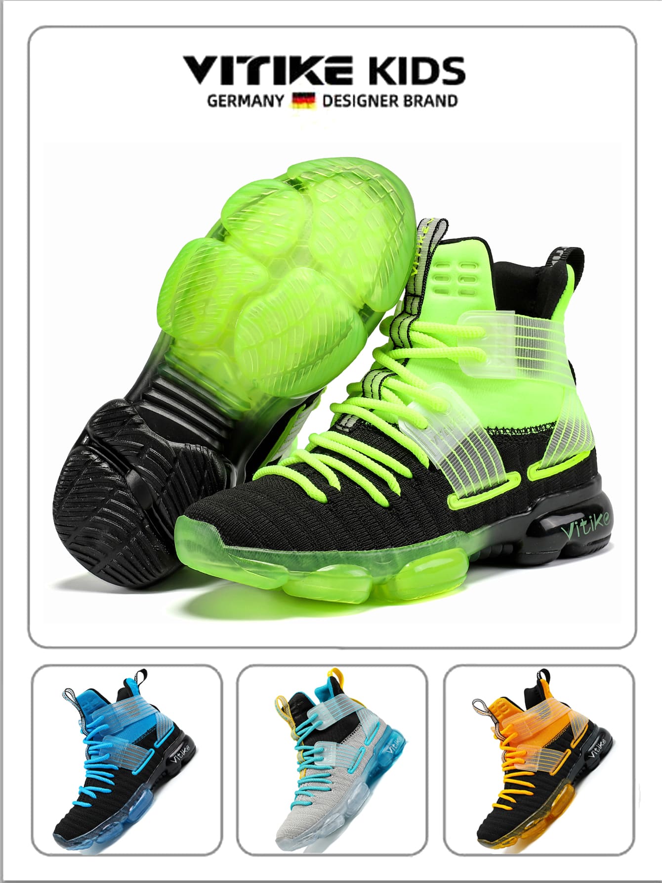 New Children's Basketball Shoe Boys' Shoe Autumn And Winter Air Cushion Professional Training High Top Ankle Protection Shoe