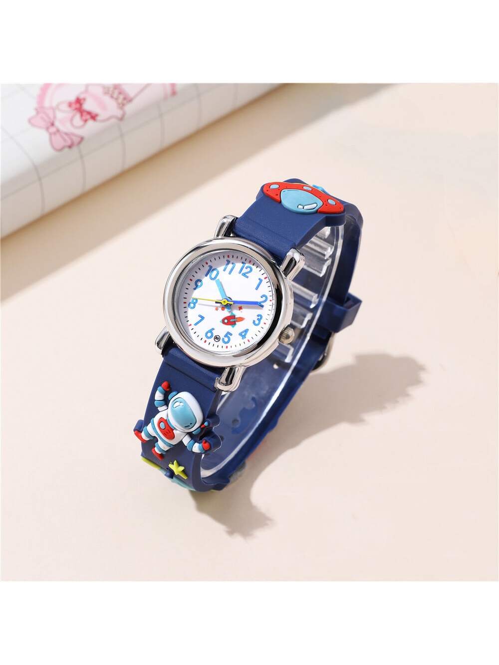 Teenager/student Space Astronaut Themed Children's Watch With Colorful Rubber Strap, Gift For Boys/girls