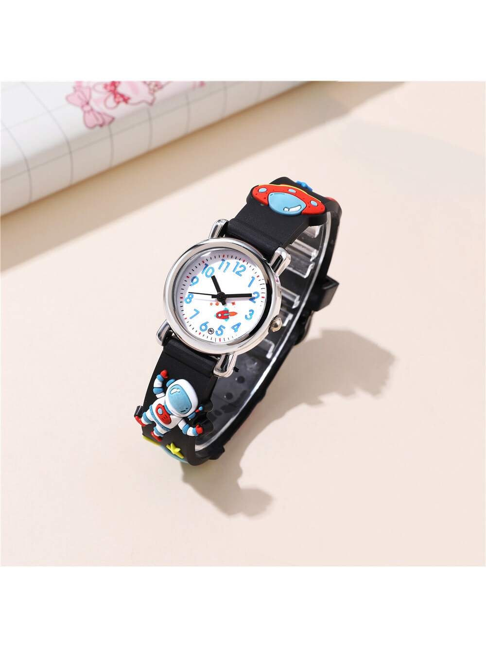 Teenager/student Space Astronaut Themed Children's Watch With Colorful Rubber Strap, Gift For Boys/girls