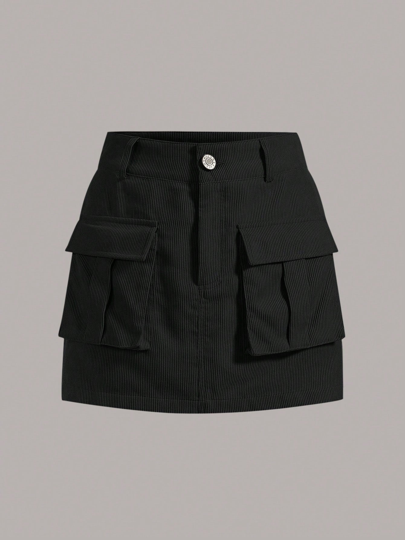 A-Line Cargo Skirt With Flap Pockets