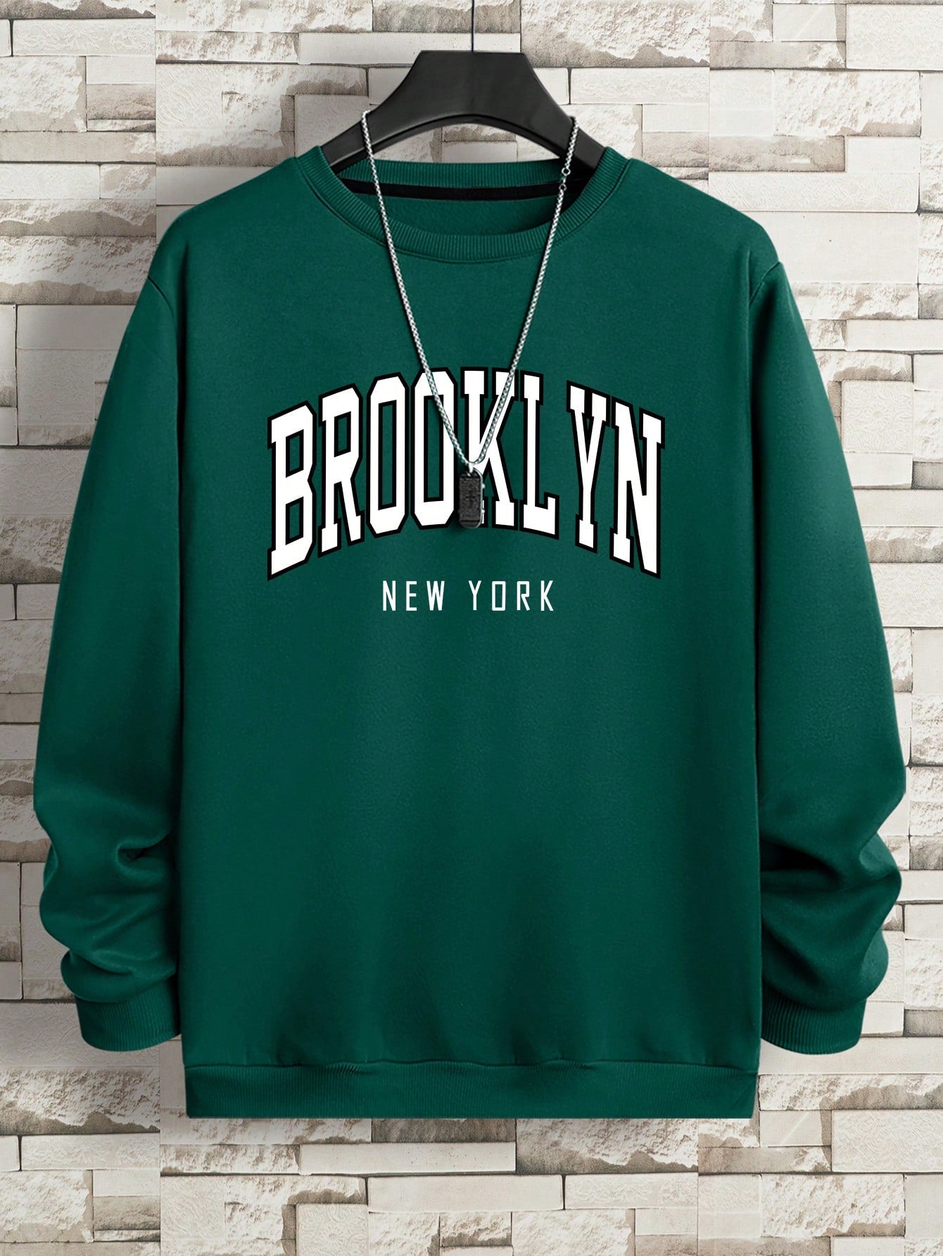 Men's Boston Printed Round Neck Sweatshirt