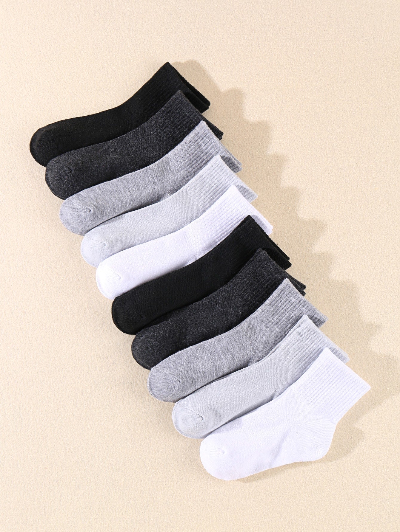 10pairs Children's Elastic Sports & Casual Everyday Socks For Autumn/winter